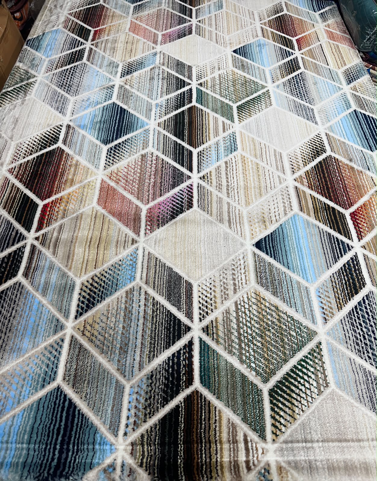 Modern Hexagon Cube Carpet