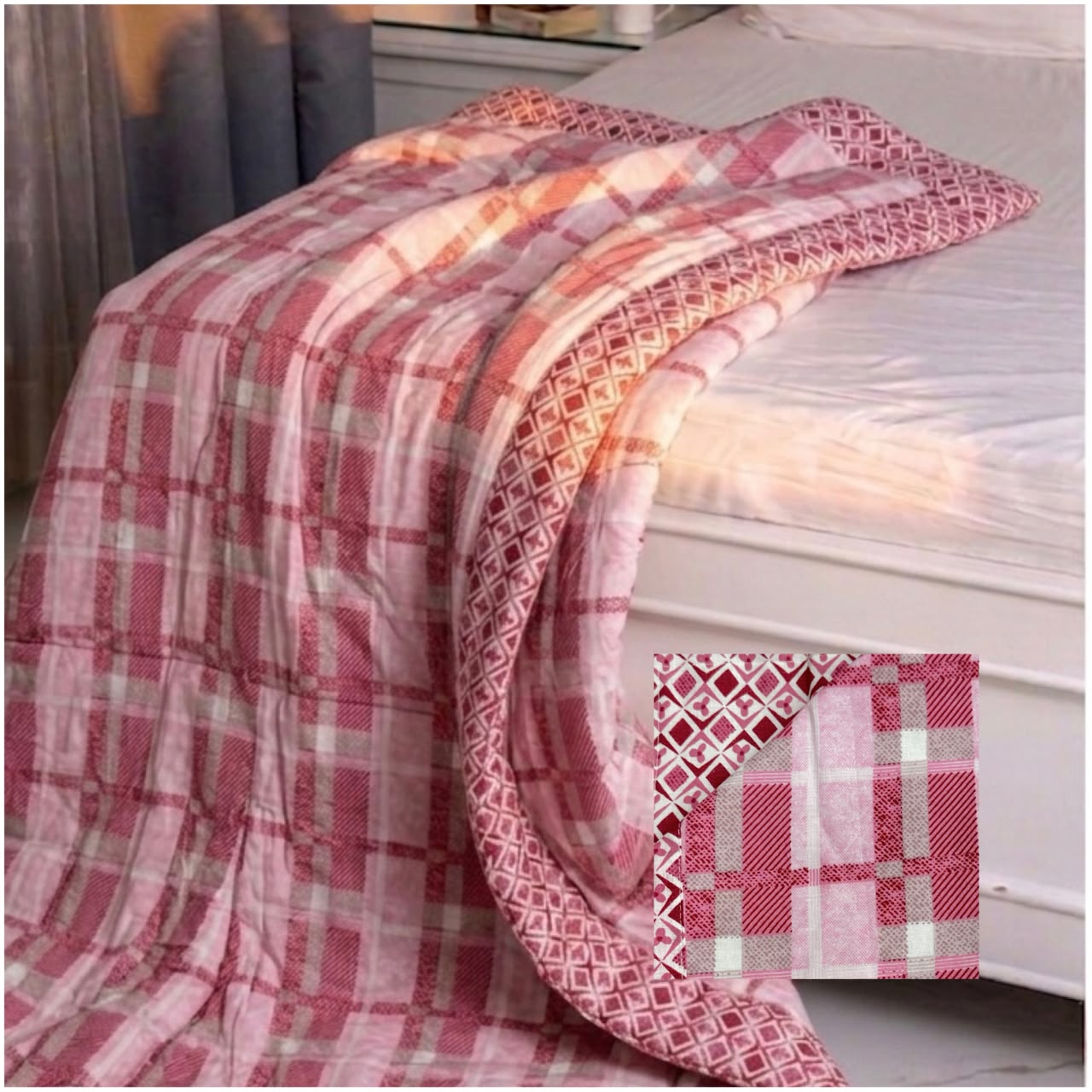 Pink & Red Plaid Dohar